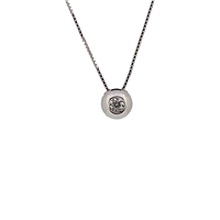 Collana punto luce in oro bianco 18kt con diamante naturale – Cipollina 0.06 ct | Idee Preziose dal 1987 - IP.CK18B/7D